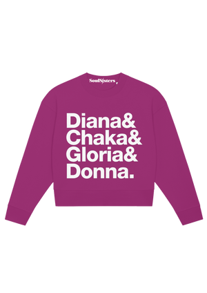 Open image in slideshow, The Icons Collection - The Sisters Of Disco Pink Cropped Organic Cotton Sweatshirt
