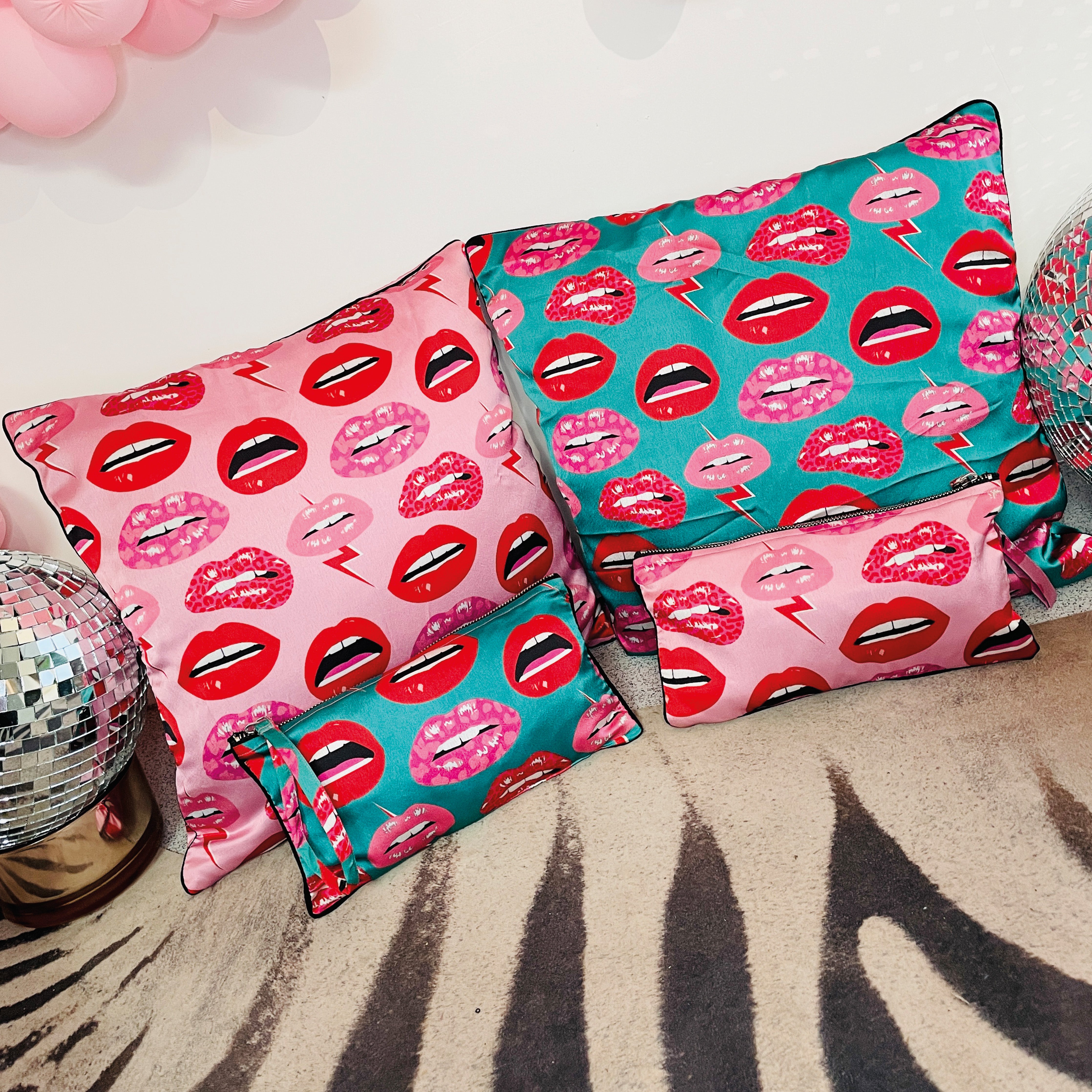 The Ultimate Glamour Cushion - Green, Pink & Red